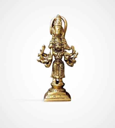 YRK Brass Panchmukhi Hanuman Ji 5.5 Inch | Panchamukha Anjaneya 5.5 Inches | Hanuman
