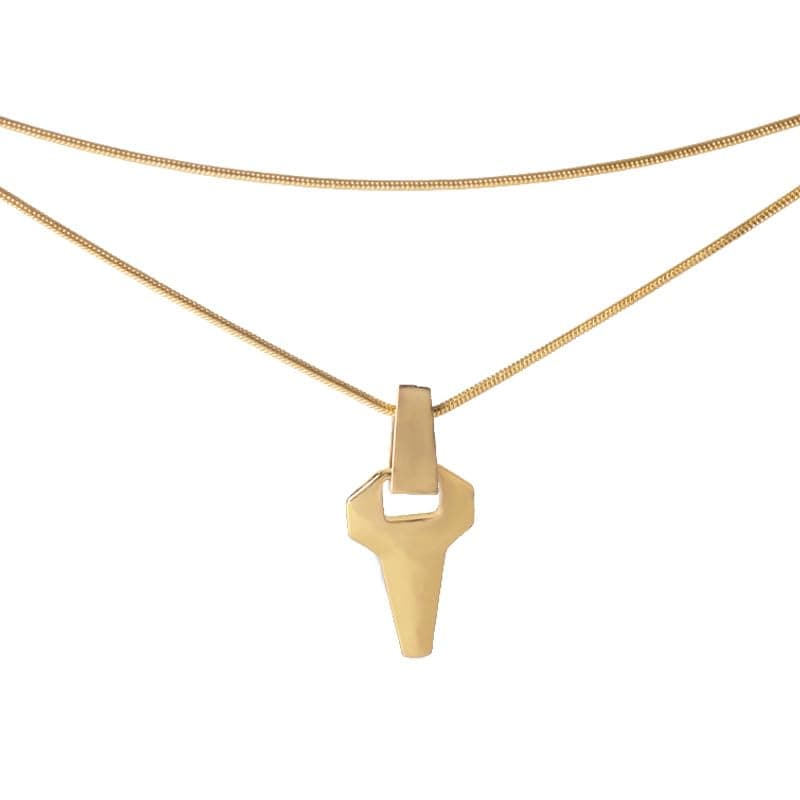 Cyberpunk Necklace David Martinez Cosplay Necklace Unisex Double Chain Cross Pendant Jewelry Costume Accessory