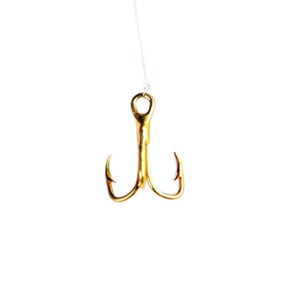 Eagle Claw 673H-12 Snelled Treble Hooks, 3-Pack, Size-12, Gold