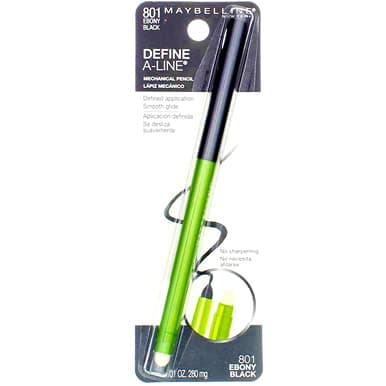 Maybelline Define-A-Line Matte Pencil Eyeliner, Ebony Black [801], 1 Ea (Pack Of 3)
