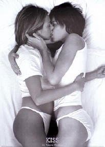Tanya CHALKIN - The KISS Two Girls Kissing Poster Print
