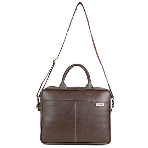 Veneer Vegan Leather Briefcase for Men 17 Inch Laptop Computer Case Business Travel Work Messenger Cross Body Shoulder Bags For Mens and Womens