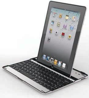 PortaCell Apple The New iPad Case Keyboard - Aluminum 3-in-1 Bluetooth Keyboard Case for Apple The New iPad (iPad 3rd Generation) 16GB 32GB 64GB [Silver Exterior and Black Keys]