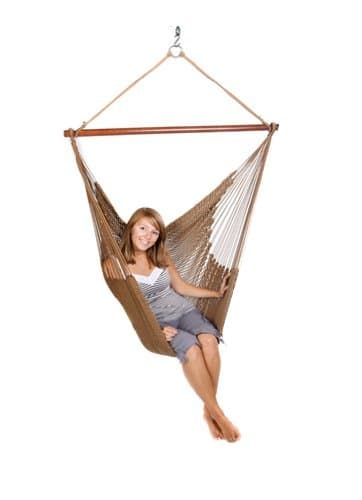 Green Mountain Hammocks - Hanging String Chair - 400 lb Capacity, 100% Recycled Fabric, Durable, Lightweight - Brown Model