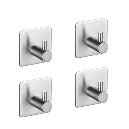 ACMYCH Adhesive Hooks , Waterproof Stainless Steel Hooks,Towel Hooks-4 Packs