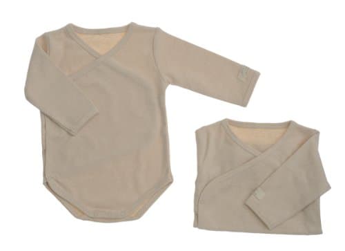 NaturaPura Organic Cotton Baby Body-Shirt, Beige, 3 mo