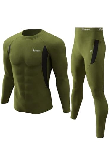 romision Thermal Underwear Long Johns for Men Fleece Lined Base Layer Cold Weather Hunting Gear Bottom and Top Set