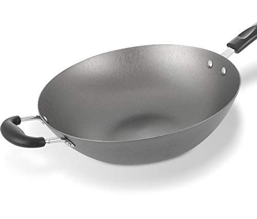 WANSHIOK Wok 34cm Iron Non-Stick Woks Cooking Pot Original Iron Pan Ues for Gas and Induction Cooker34cm