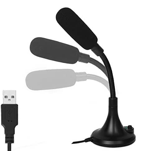 USB Microphone, PC Microphone with LED Indicator, Meeting MIC Speech Condenser Microphone for Computer/Laptop/Desktop/Windows/Mac, Record and Chat for YouTube, Sk,Podcasting,Gaming, Black