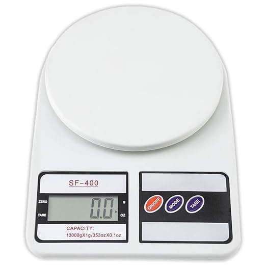 SCALE FOR KITCHEN | Digital Kitchen Weighing Scale & Food Weight Machine for Health, 10kg X 1gm, Fitness, Home Baking & Cooking, White. For Domestic Use Only (SF400) |