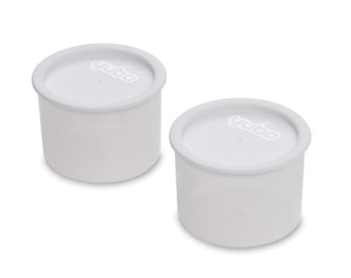 Yubo round Small 2-Pack, white lid, clear container