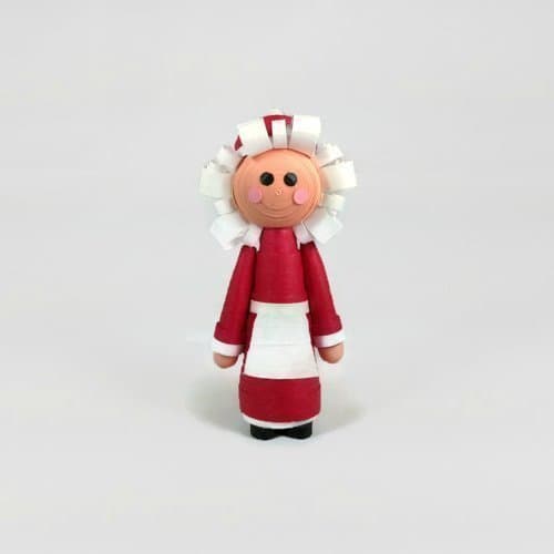 Mrs Claus Ornament Paper Quill Christmas Decoration
