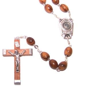 Olive Wood with Holy Water from The Jordan River - with Certificate of Authenticity (51 Cm Or 20") Holylandmarket Rosaries