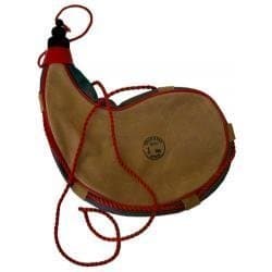 sammi Leather, Latex Lined, 1 Liter Traditional Spanish Bota Bag with Braided Shoulder Strap, Brown