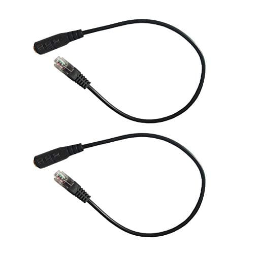 SINCODA 2 Pack RJ9 4P4C Male to 3.5mm Female Headset Phone MIC Audio Splitter Adapter Cable