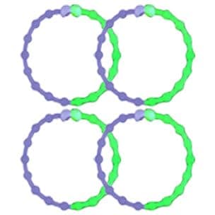 Purple Glow Final PRO Hair Ties: Easy Release Adjustable for Every Hair Type PACK OF 4