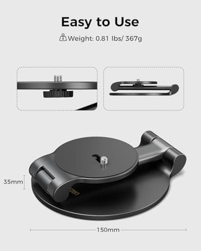 Projector Foldable Stand, Ultra-Compact with Easy Setup, 180° Rotation, Compatible with TMY, HAPPRUN, Yaber, Epson & Most Projectors (¼-Inch Screw, Only Stand)