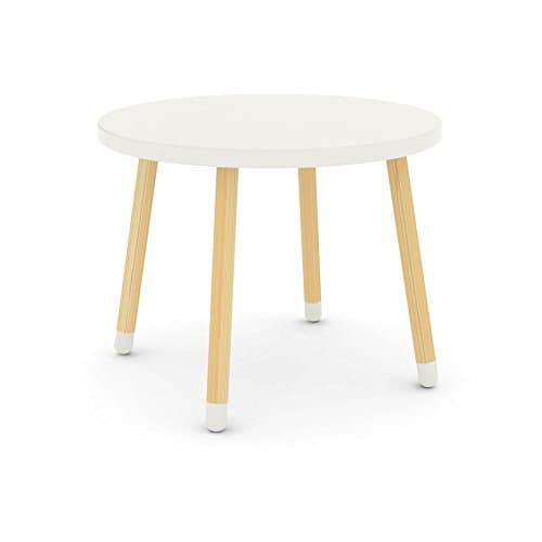 DES Children and Gaming Table Play Round Diameter 60 cm, Esche-Weiß, Durchmesser: 60cm, Höhe: 47cm