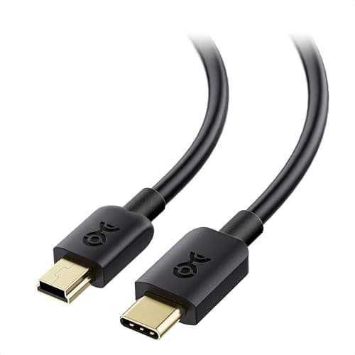 USB 2.0 Type C (USB-C) to Mini B (Mini USB) Cable in Black 3.3 Feet