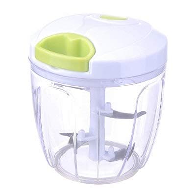 MIGECON Manual Food Chopper with 5 Mixing Blades, Meat Grinder Fruit Blender Herb Slicer for Salad Pesto Puree