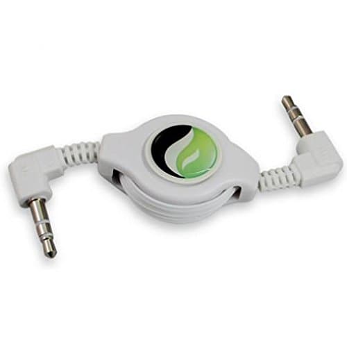 Retractable Aux Cable Car Stereo Wire Audio Speaker Cord 3.5mm Jack Adapter Auxiliary [White] for Huawei Mate 10, SE, P10, P9 - Lenovo Moto Tab (10.1) - LG G5 G6 G7 ThinQ Stylo 3 4 V20 V30 V35 ThinQ