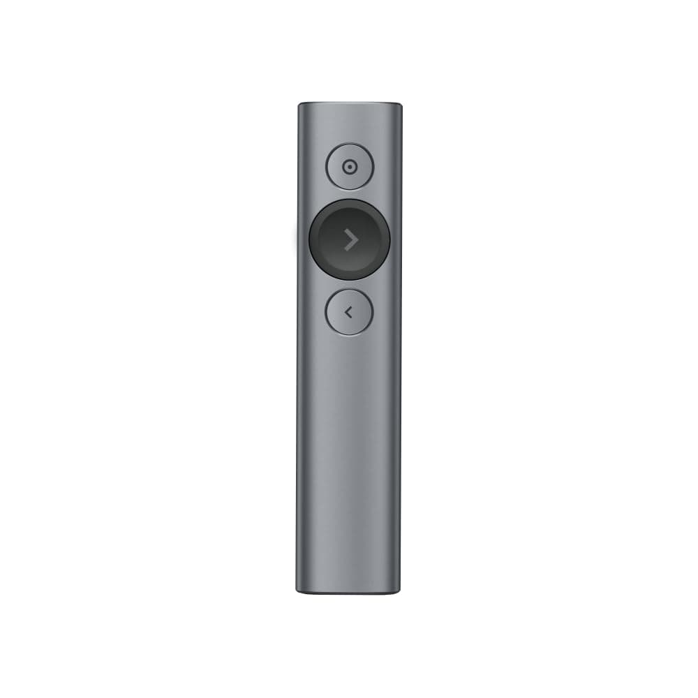 Spotlight Presentation Remote - Universal Wireless Presentation Clicker with Laser Pointer, Advanced Digital Highlighting, Bluetooth, 30 m Range and Quick Charging - Slate