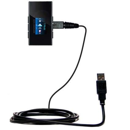 Gomadic Classic Straight USB Cable for The Cowon iAudio T2 with Power Hot Sync and Charge Capabilities - Uses TipExchange Technology