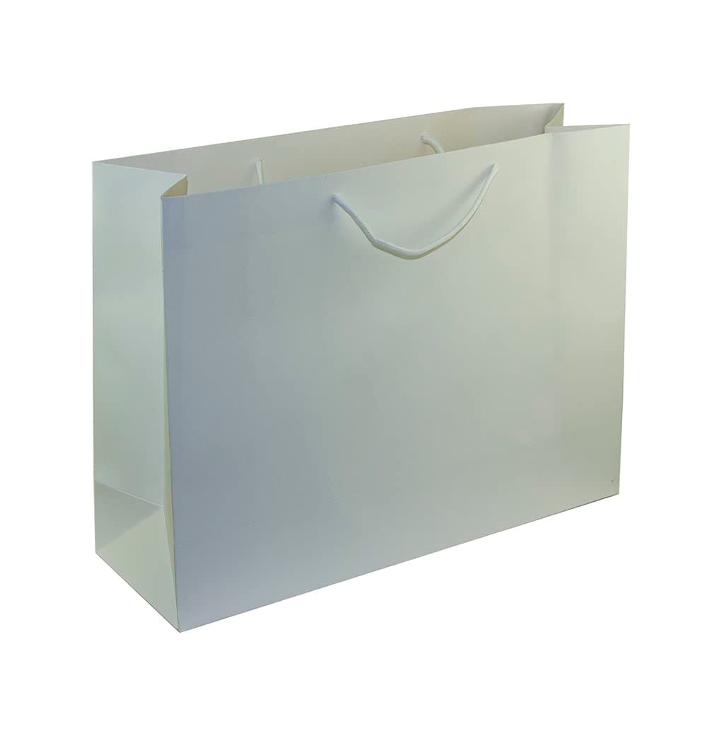 Rosy.Moment White Gift Bags with Handles, 12 Pieces Glossy Matte Party Bags, 47x35x15cm Paper Bags Kraft Bags with Handles, Retail Bags, Shopping Bags, Merchandise Bags