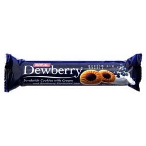 Dewberry, Sandwich Cookies with Cream and Blueberry Flavour Jam, 105 g (Pack of 2)