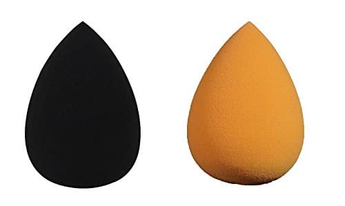 Latex Sponges Blender,Makeup Blender for Liquid Creams and Powders, Latex Free Foundation Blending Sponge Flawless,Cosmetics Beauty Sponge Blender-two pieces (black/orange)