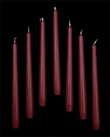 Box 12 Dark Red Tapered Candles
