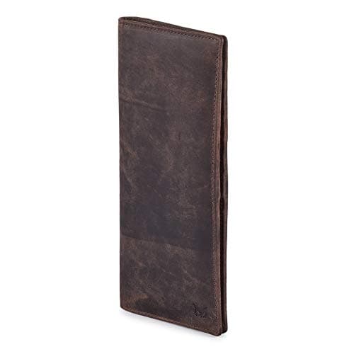 Long Wallet for Men Women Real Leather Bifold RFID Stylish Slim Handmade 2 ID Window Credit Card Holder in Gift Box