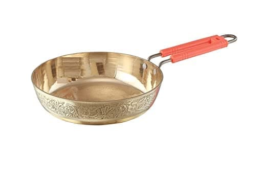 Karmbhumi Brass Frying Pan, Gold, 1 Piece (1200 ML)