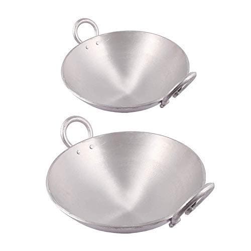 Supper HK Combo Set of Aluminium Kadhai (Pack of 2 :- 10 Inch, 11 Inch)