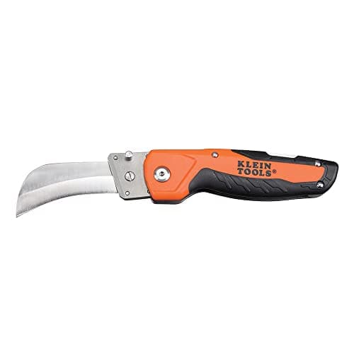 Klein Tools 44218 Utility Knife with Lockback and Folding Hawkbill Blade for Cable Skinning, Replaceable Blade & 9225 Tape Measure, Heavy-Duty Measuring Tape