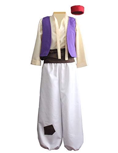 Ainiel Men’s Arabian Prince Costume Aladdin Street Rat Suits (S) White