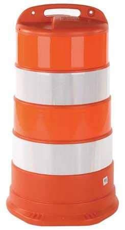 Traffic Barrel, White/Orange, HDPE