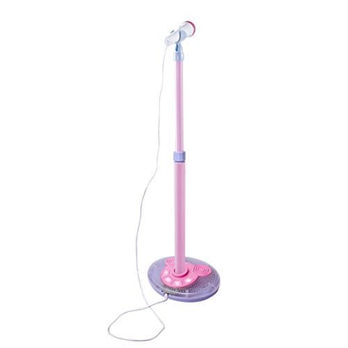 Childrens Karaoke Machines, Kids Karaoke Stand Microphone Adjustable Cool Music Microphone Toy with Light Effect - (Pink)
