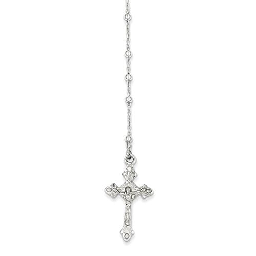 Sterling Silver Polished Rosary Necklace,18