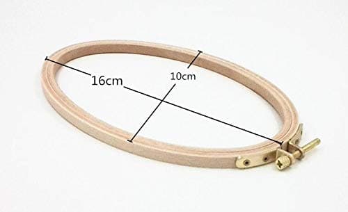 WRMHOM 6.3X3.95 Inch Oval Wooden Embroidery Hoop 16X10cm Oval Hand Stitching Hoop - Cross Stitch Hoop - Framing Hoop - Stitchery Hoop - Craft Supply Hoop (1PC)