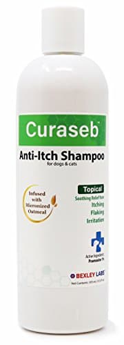 Curaseb Dog Shampoo for Itchy Skin w/ Oatmeal, Instantly Relieves Hot Spots, Chewing, Licking, Perfect for Allergy Dogs, #1 Veterinary Oatmeal Dog Shampoo, 100% Empty Bottle Satisfaction Guarantee