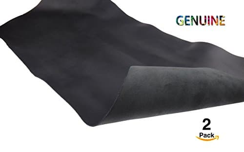 Genuine Cowhide Genuine Cow Leather Genuine Leather Hides Cow Skin Various Colors And Sizes Tooling Leather Shapes Leathercraft Accessories Supplies Leathercraft (black, 0.7X0.7 (FOOT)(2PACK))