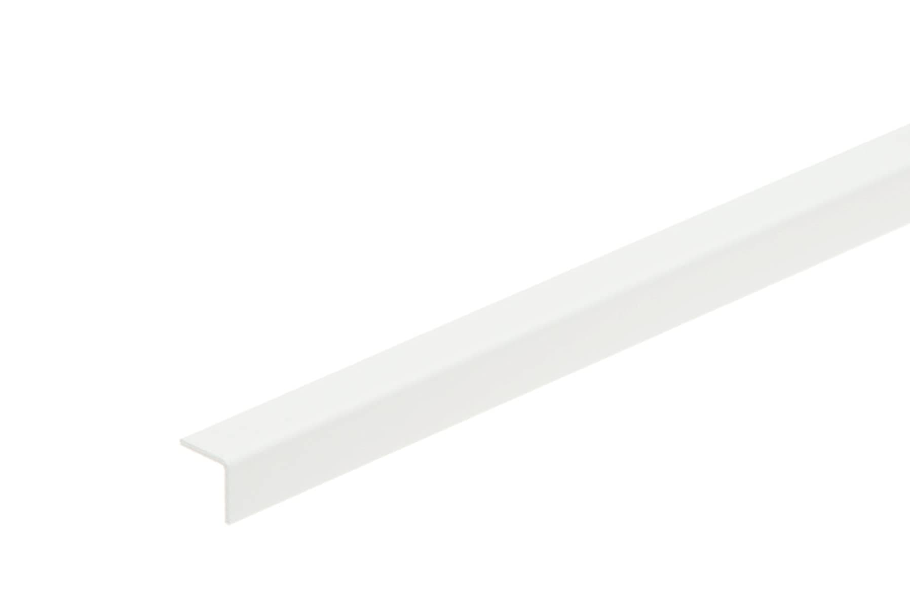 Cezar PVC Corner Angle Trim – 10 × 10 mm to 50 × 50 mm - White Wall Guard Edge Protector - Impact-Resistant 1m Length TMW Profiles (10mm x 10mm x 1M)