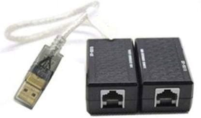 Mak World D-Tech Stecker USB Extender Over Cat5/Cat5E/Cat6 LAN Upto 60 Meters LAN Adapter