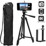 Lightweight Aluminum Tripod 50 Inch, Camera Tripod with Carry Bag and Universal Phone Mount