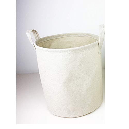 lxfy Home Storage Collapsible Beam Mouth Color Cotton Linen Storage Bucket Laundry Bucket Hamper 18 * 20Cm