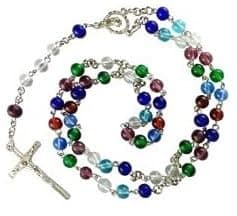 CResha Jesus Cross Crucifix Rosary Prayer Stainless Steel, Bead Necklace Christian Jewellery Men/Women/Boys/Girls