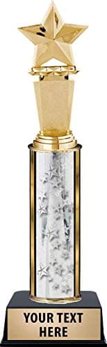 Crown Awards Megastar Gold Star Trophies, Personalized Gold Star Trophy with Custom Engraving Included