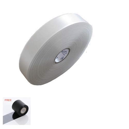 mastBus Washable Taffeta Role with 30mm Wax Ribbon 300 Meter Length for Laundry Tagging Purpose (White, 2 Inch Width)