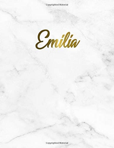 Emilia: 2020-2021 Two-Year Weekly & Monthly Planner, Agenda & Organizer | To-Do’s, Inspirational Quotes, Vision Board, 20+ Notes Pages & More | Marble & Gold Personal Name Gift for Girls & Women